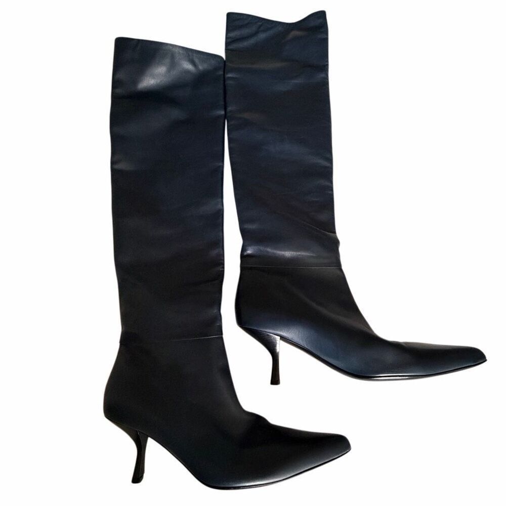 The Row Bourgeoise Boots 40.5 Navy - Picture 3 of 10